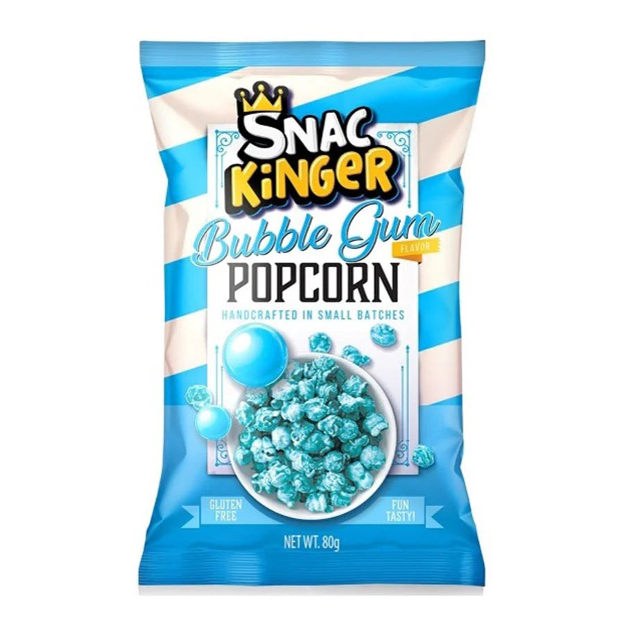 SnacKinger Popcorn Bubble Gum Blue – 12 x 80 g