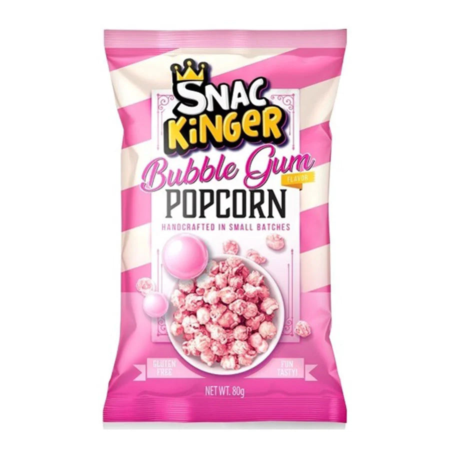 SnacKinger Popcorn Bubble Gum Pink – 12 x 80 g